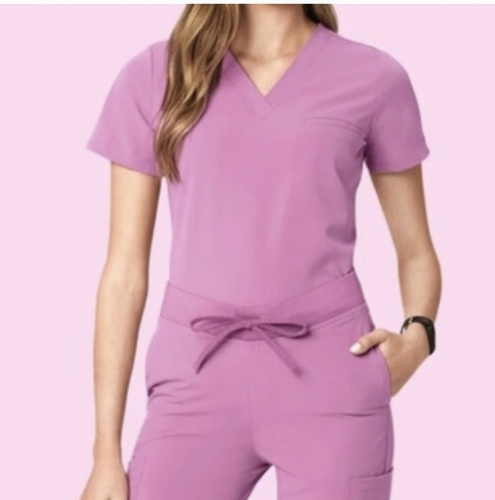 Mandala Purple/Pink V-neck Scrub Top Size 2XL